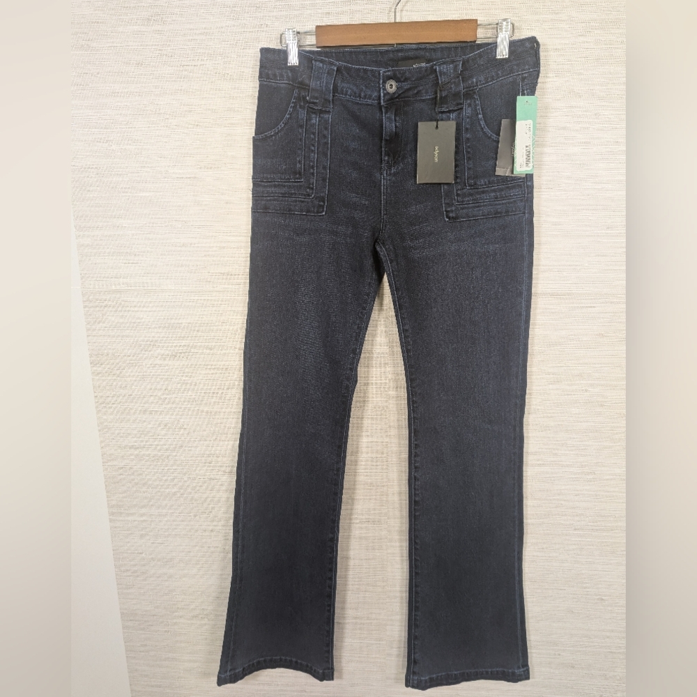 Edyson Ellington Flare Dark Wash Jeans Pork chop Pockets NWT Stretch